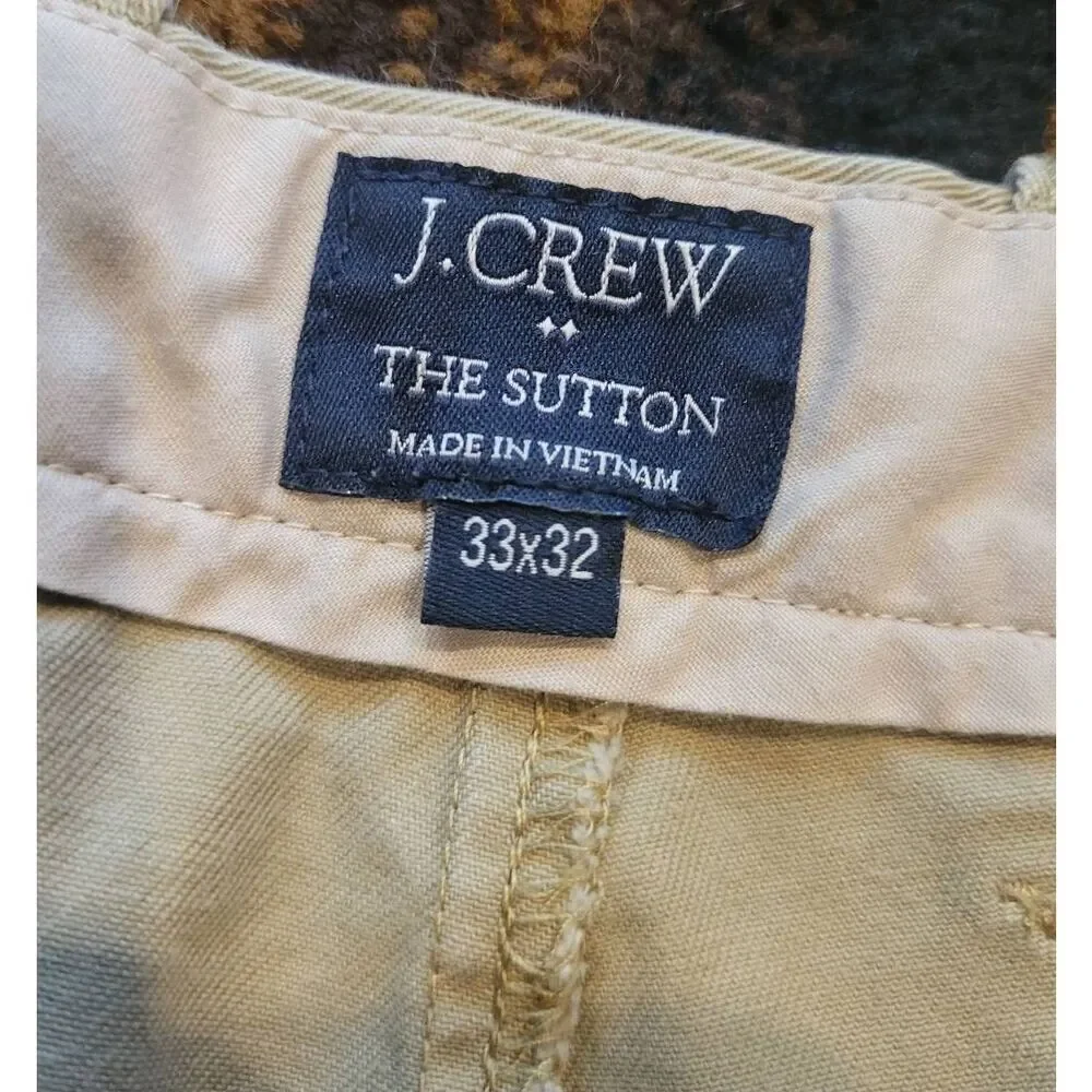 J. Crew Pants Men's 33 Khaki Sutton Straight Fit Chino Cotton